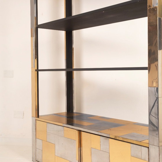 Paul Evans Cityscape Brass and Stainless Steel Bookcase, First Series, 1971 (photo 17 of 29)