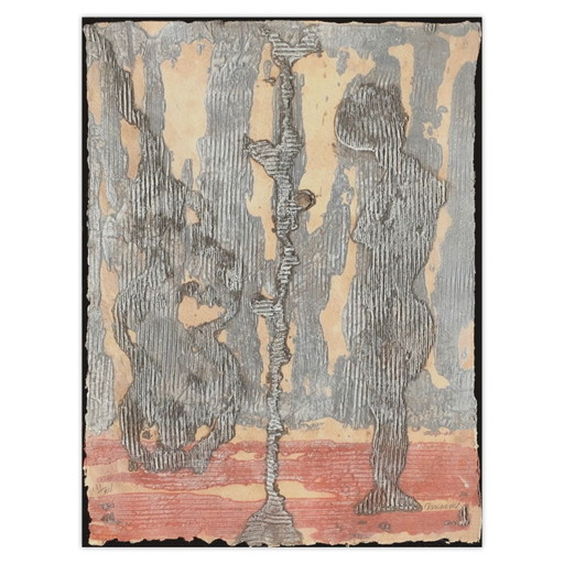 Pierre-Marie BRISSON Création III Signierte Carborundum-Radierung 1992