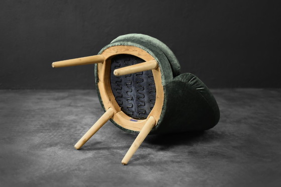 Image 1 of Vintage Mid Century Deens Modern Eiken & Stoffen Fauteuil 301 van Ejvind A. Johansson voor Godtfred H. Petersen, jaren 1950