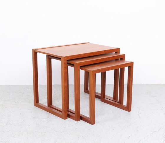 Image 1 of Tavolini impilabili in teak di design danese, anni '70