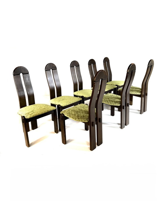 Image 1 of Set di 8 sedie da pranzo brutaliste anni '80