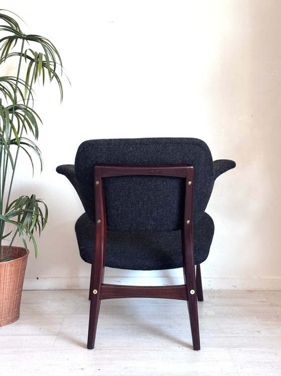 Vintage Penguin Armchair Louis van Teeffelen 1960, Wood, Wool, Brown (photo 10 of 10)