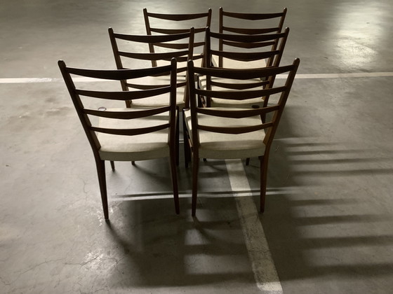 Chaise échelle 6x Design ST09 de Cees Braakman pour Pastoe 1960 – Chaises de salle à manger, Skai, Wood (photo 2 of 12)