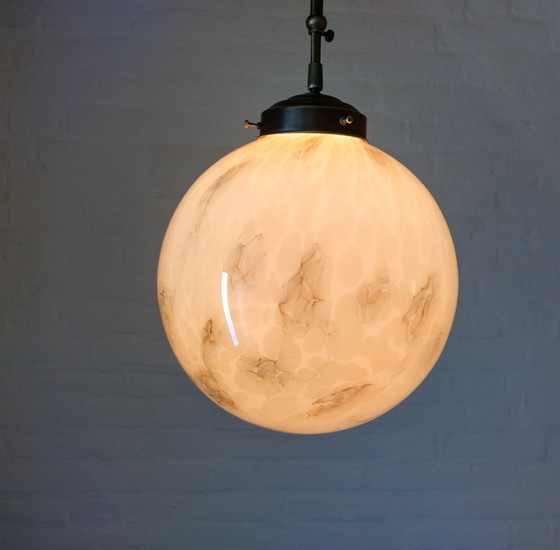 Image 1 of Lampada a sospensione - Art Déco - Lampadina 30 cm - Marmorizzata