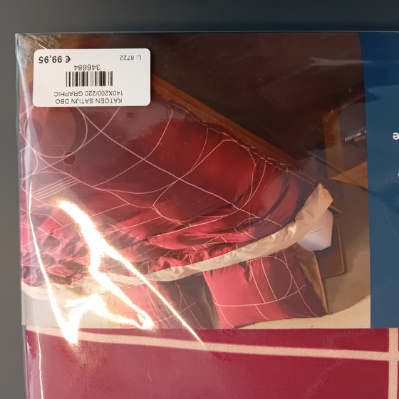 Image 1 of Auping dekbedovertrek Graphic bordeaux  140 x 220 cm