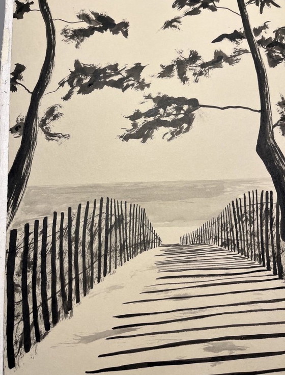 Image 1 of Inchiostro di china su carta naturale da 250 g, formato 40x30 cm