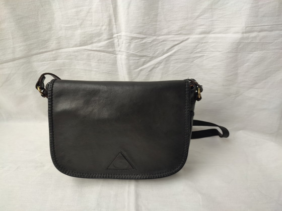 La Moda Shoulder Bag Black Leather Made In Italy Timeless Beautiful (photo 2 of 15)