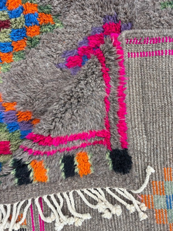 Image 1 of Marokkanischer Berberteppich Beni Ouarain M’rirt, handgewebt aus Wolle, geometrisches und farbenfrohes Design