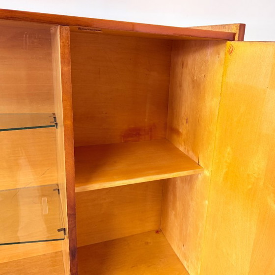 Image 1 of Playful high-gloss highboard with display case