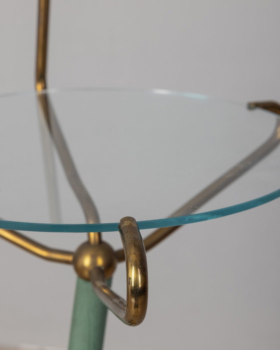 Image 1 of Vintage 1950s coffee table with lamp and magazine rack Italian design 