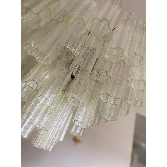 Image 1 of Lámpara de araña de cristal Tronchi estilo Murano color champán