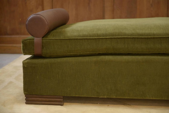 Sofa/Daybed in the style of Eugène Printz 1940s – Chaise longue, Velvet, Art Deco (photo 3 of 13)