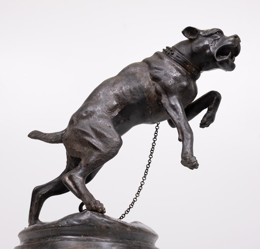 Large Bronze Mastiff, Charles Valton 1890 France