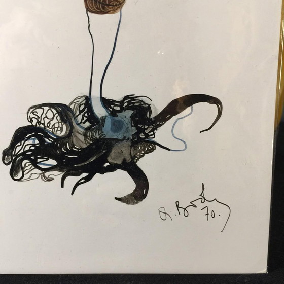 Anne Body, For Madam, It Will Be a Jellyfish, Oil on Paper, 1970s – Paintings & Drawings (photo 5 of 6)