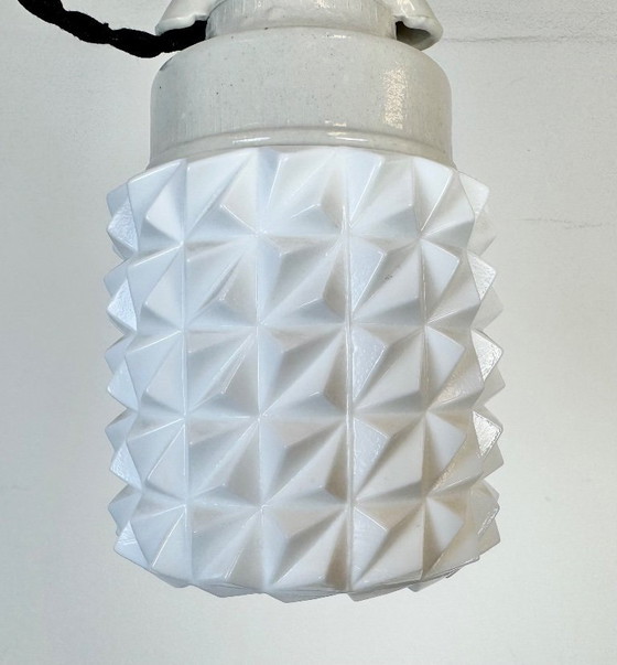 Image 1 of Vintage witte porseleinen hanglamp, jaren 70