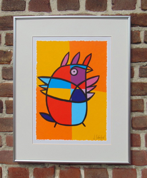 Jacqueline Schafer - Lithographie de l'oiseau étrange