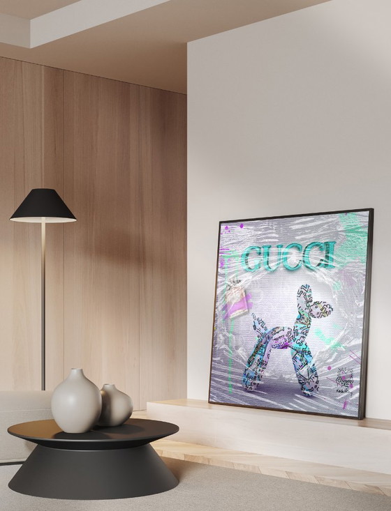 Image 1 of Beperkt: Wrapped Woof - Gucci X Keith Haring Editie | 140 X 140 Cm | 2025 (Ori, 1983)