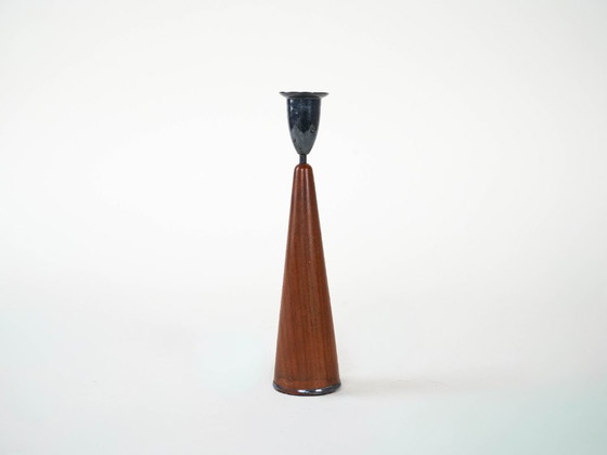 Image 1 of Candelabro de teca, diseño danés, década de 1960, fabricado en Dinamarca.