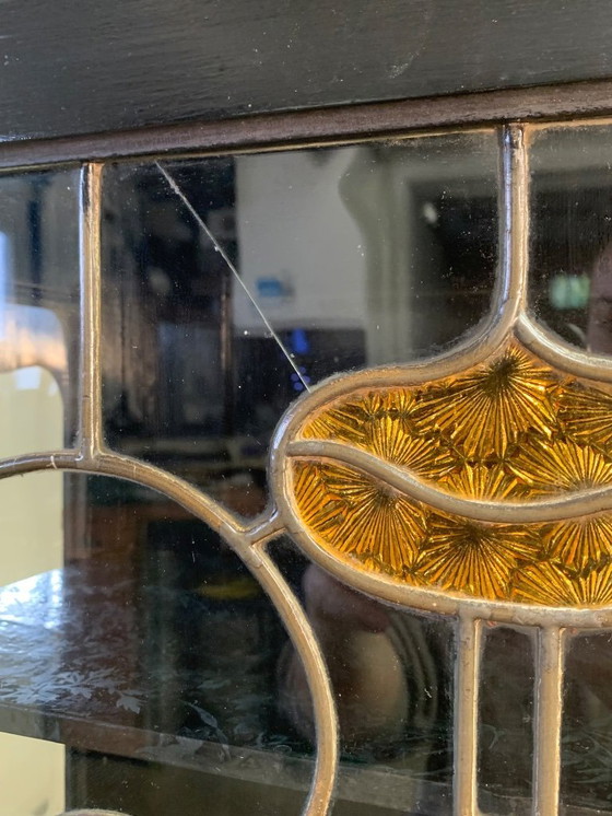 Image 1 of Grand meuble vitrine en bois noirci fin XIX/début XXème