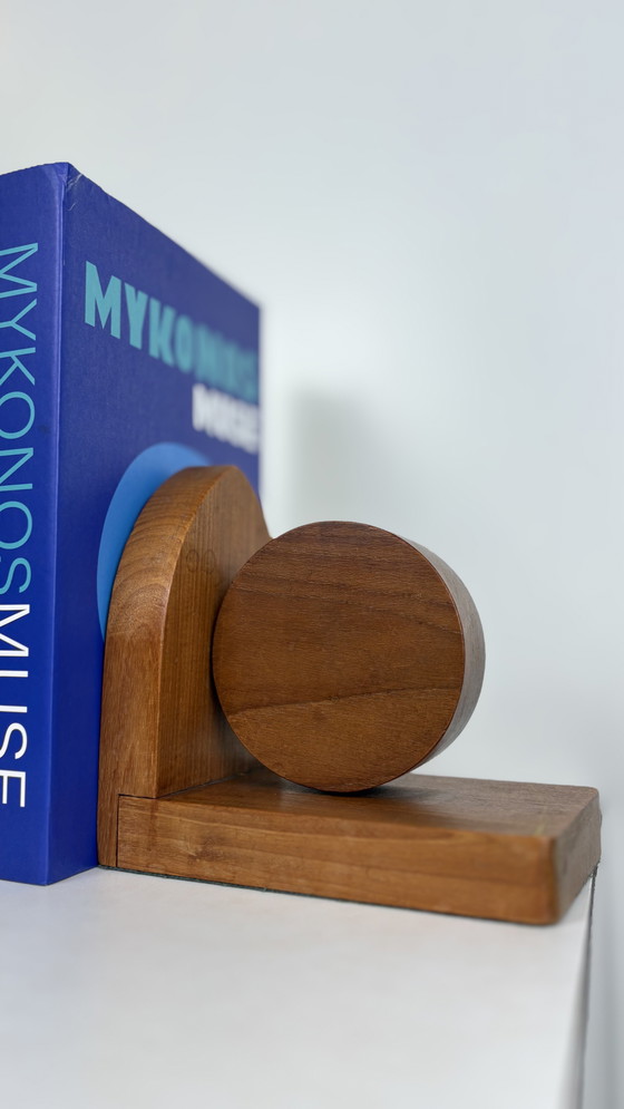 Image 1 of Vintage wooden bookends in the style of the Amsterdam School / Art Deco