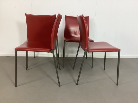 Image 1 of 4 Zanotta Italia Lia Leather Chairs Roberto Barbieri