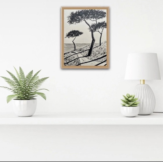 Image 1 of Oost-Indische inkt op natuurpapier. Formaat 40x30cm.