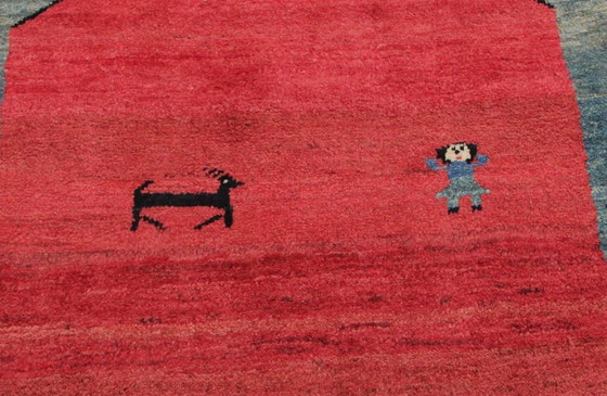 Image 1 of Alfombra oriental persa original Gabbeh Ghashghai, 202 cm x 118 cm, antigua, natural