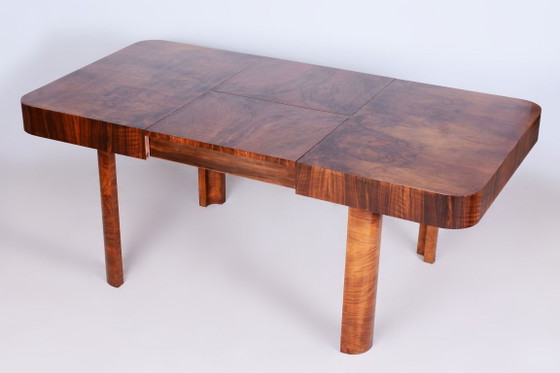Restored Art Deco Extendable Table, Walnut, Revived Polish, Czech, 1930s – Dining tables, Wood (photo 2 of 17)