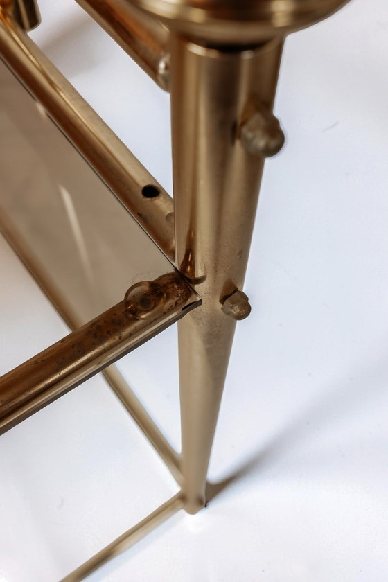 Image 1 of Vintage brass vanity table with stool