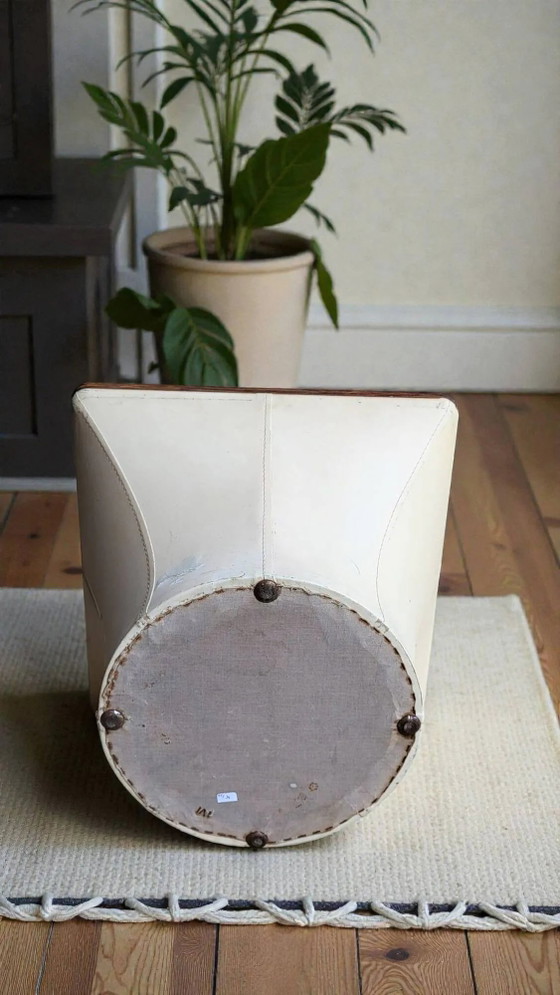 Tavolino da caffè Mushroom di Bernard Brunier / anni '60 – Tavolini da caffè, Leather, Wood (photo 5 of 8)