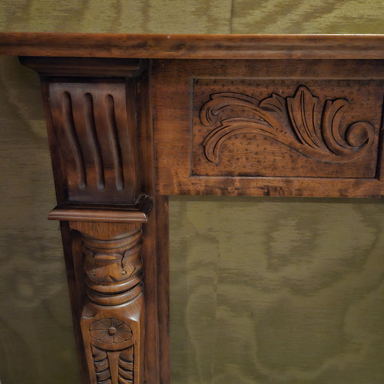 Image 1 of Beautiful Antique Wooden Fireplace Surround – Richly Decorated