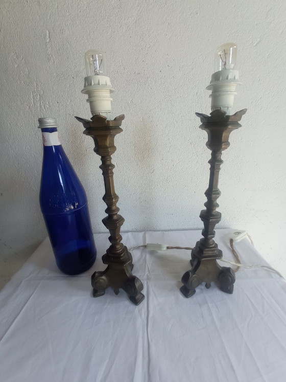 Lamps - Bronze - Transformed Candelabras – Table lamps, Textile (photo 12 of 38)