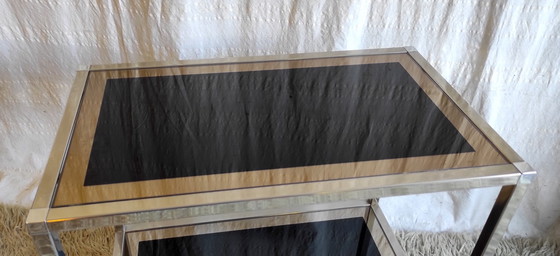 Image 1 of Consolle di design in metallo cromato e vetro - anni '70/'80