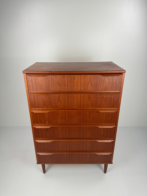 Deense ladekast van teakhout - Elegante Mid Century Opbergmeubel