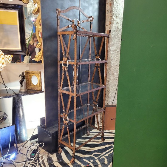 Image 1 of Wrought Iron Display Case, Jacques Adnet for Hermès, 70’s – France