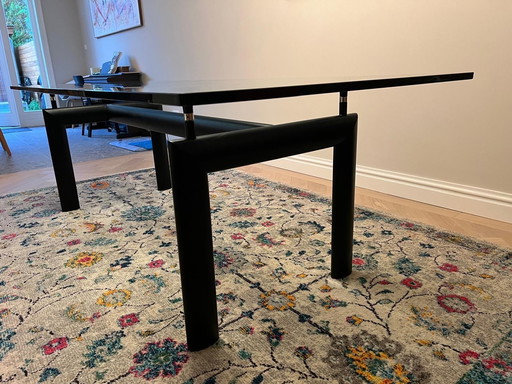 Beautiful glass table in Corbusier LC6 style