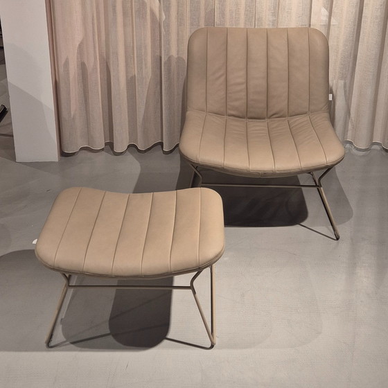 Image 1 of Wire armchair with footstool