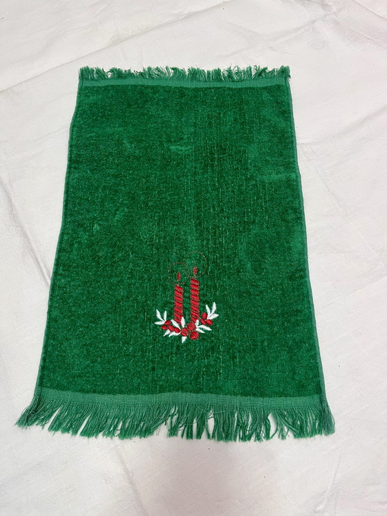 Image 1 of 2x asciugamani per ospiti Vintage Cannon Natale (prodotti negli USA)