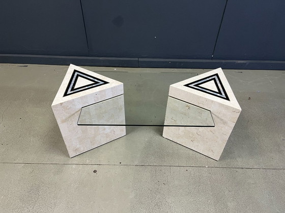 Image 1 of Table basse vintage en mosaïque et nacre, années 1980