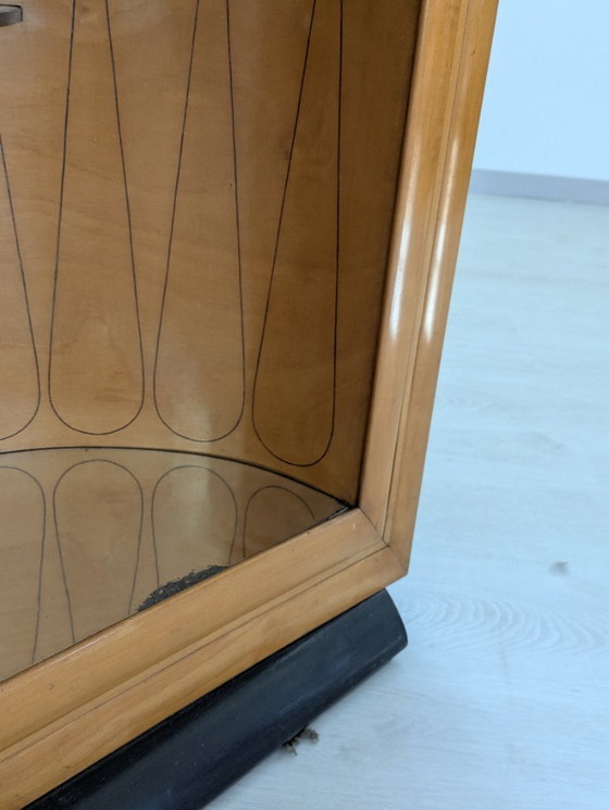 Image 1 of Dassi - Vittorio Dassi - Table d'appoint - Cristal, Bois, Laiton - Intérieur miroir