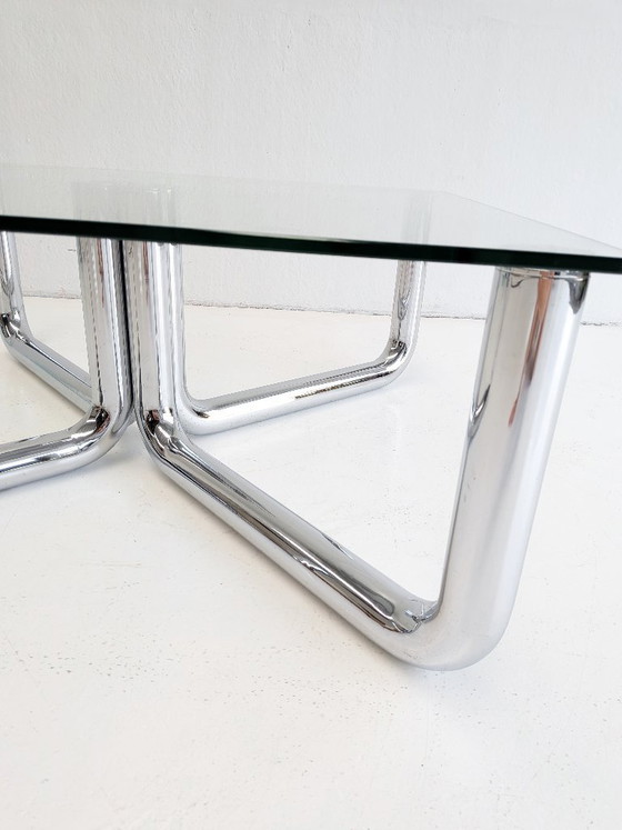 Mesa de centro Space Age Cromo y Cristal Años 70 – Mesas de centro, Vidrio (photo 5 of 6)