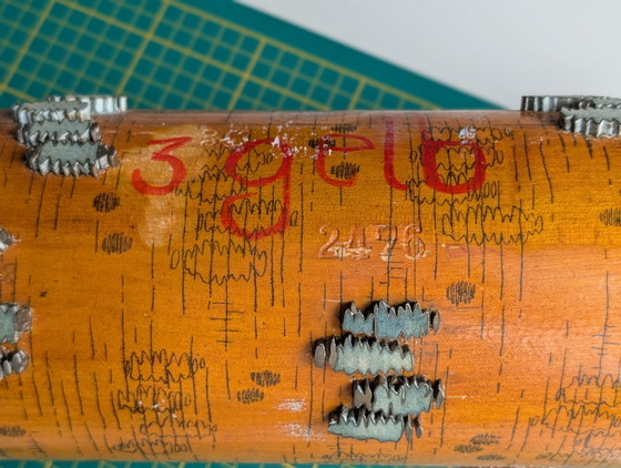 Raro Cilindro di Stampa Antico "3 Gelb" (Motivo 2476) – Timbro – Oggetti decorativi, Metal, Wood (photo 2 of 8)