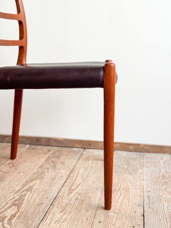 Image 1 of Niels O. Møller Modell 82, Embassy-Stühle aus Teakholz und Leder, 6er-Set, für J.L. Moller