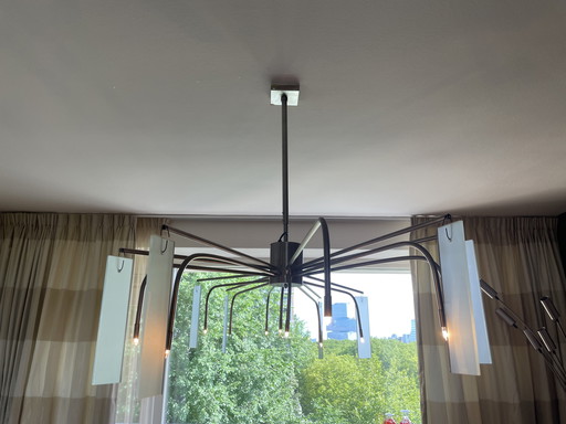 Unique dining room lamp metal with glass