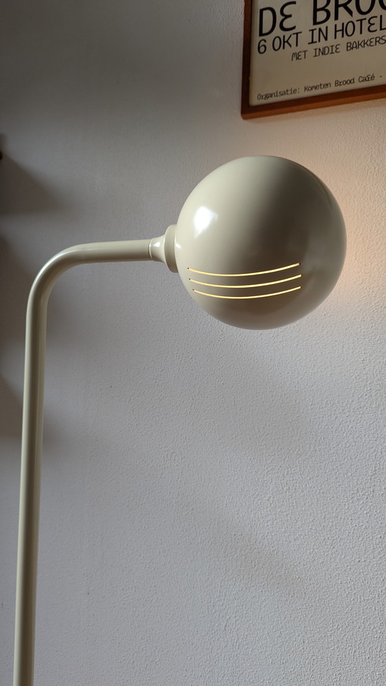 Image 1 of Lampada da terra a forma di occhio, stile Space Age, color crema, anni '60