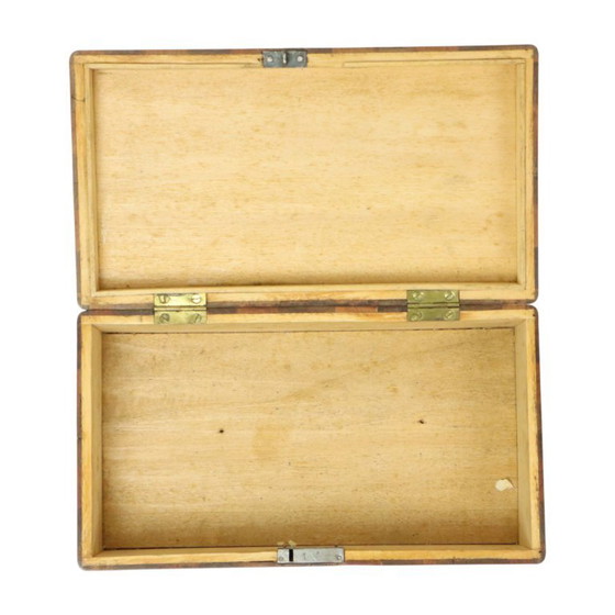 Image 1 of Schmuckkästchen aus Holz, Chevron-Muster, Art Deco