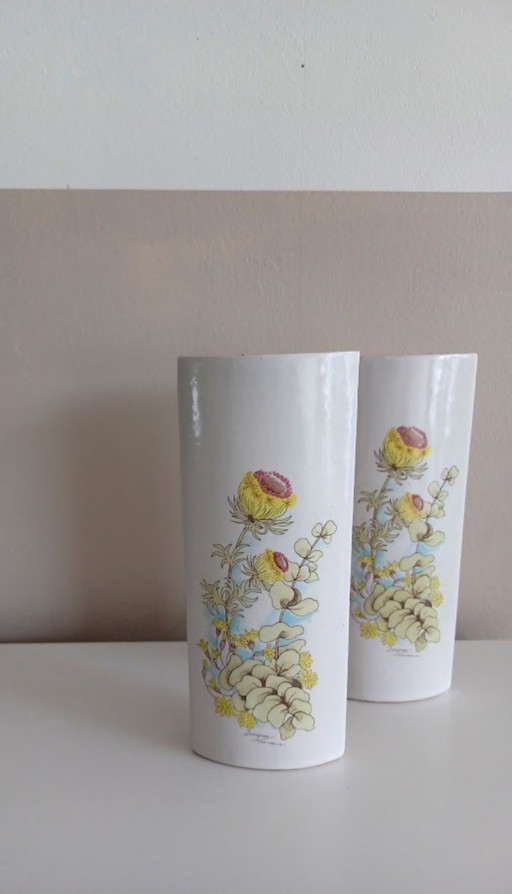 Vintage humidifiers. Botanical print. Porcelain. Bavaria.