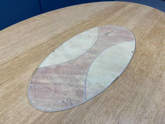 Image 1 of Beech wood coffee table, oval, 1980s