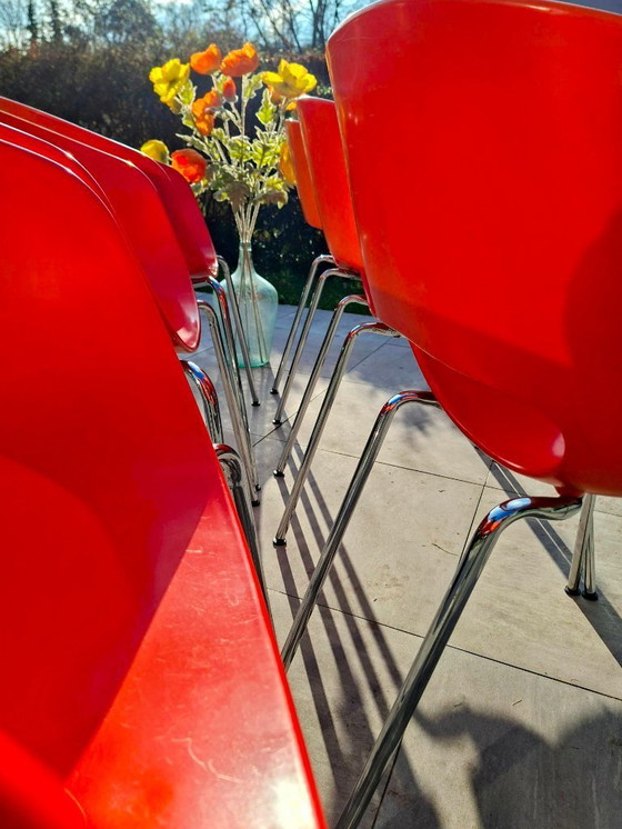 Image 1 of Set of 6 vintage Sintesi Orbit Large chairs – iconic Italian design