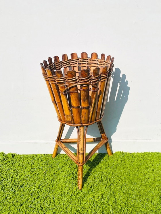 Image 1 of Supporto per piante in bambù * Vintage anni '50 * Porta piante
